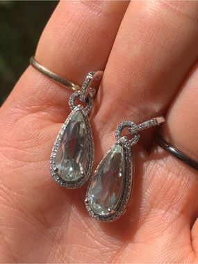 Green amethyst drop earrings